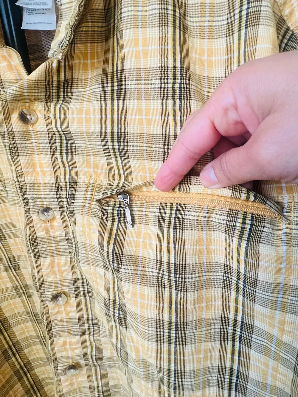 The North Face Men's Short-Sleeve Plaid Shirt - Yellow Brown XL